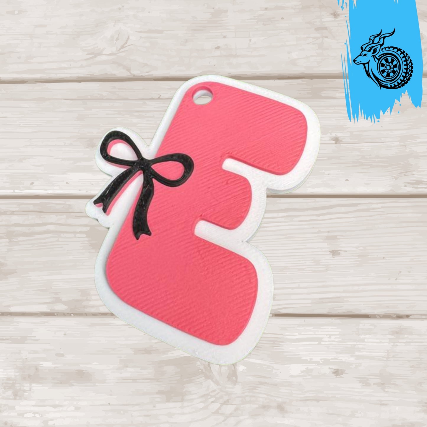 Monogram Bow Letter Keychain