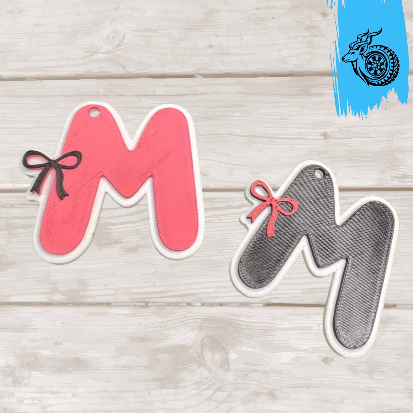 Monogram Bow Letter Keychain