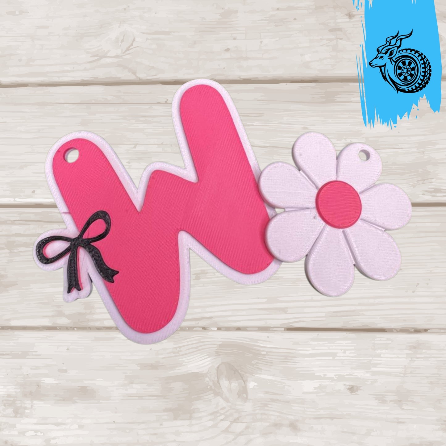 Monogram Bow Letter Keychain