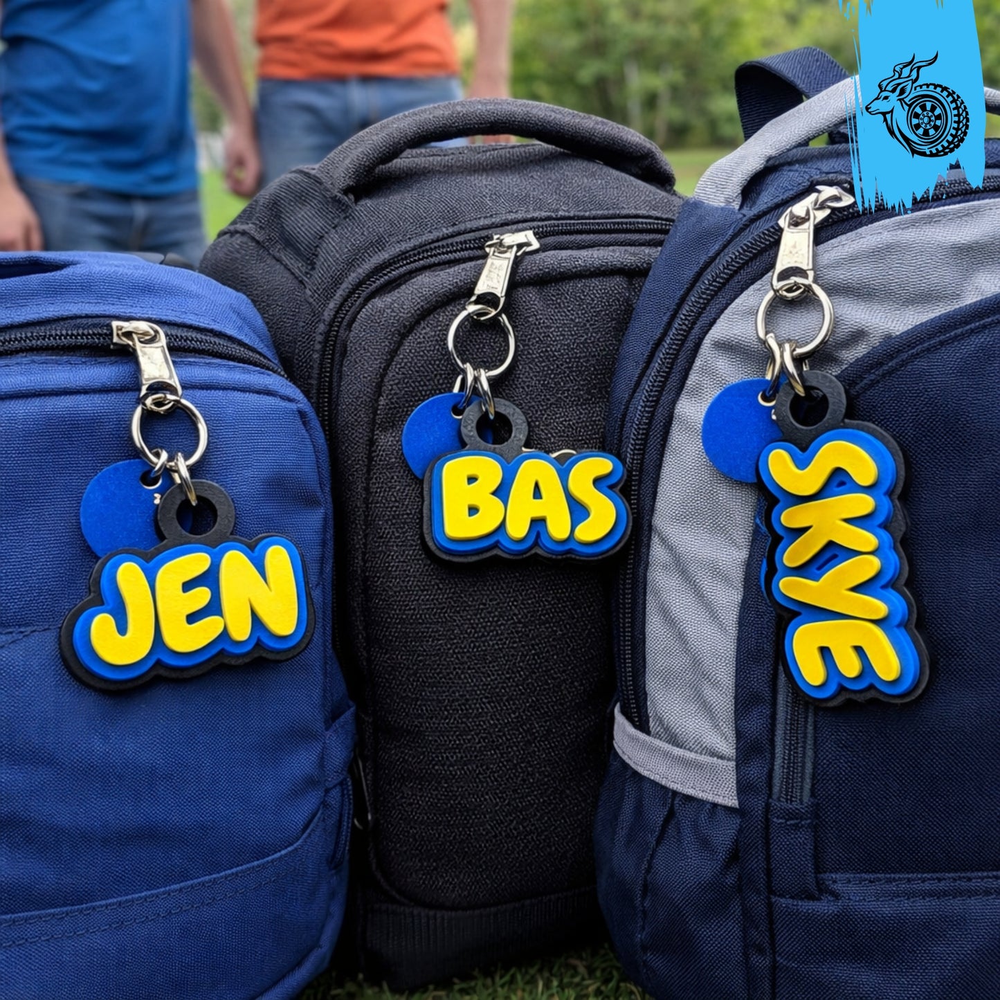 Triple-Layer Personalised Name Keyring - FUNKY FONT